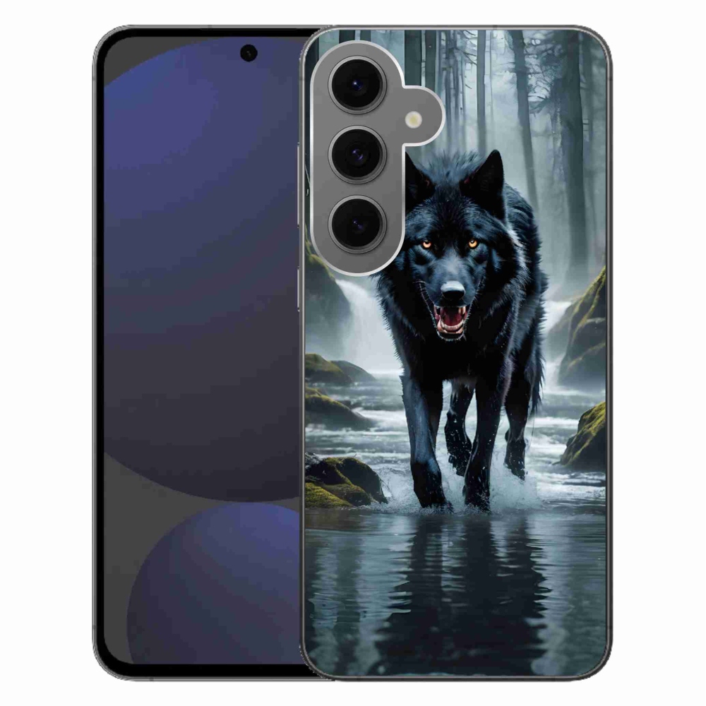 Zselés borítás mmCase Samsung Galaxy S24 FE - fekete farkas