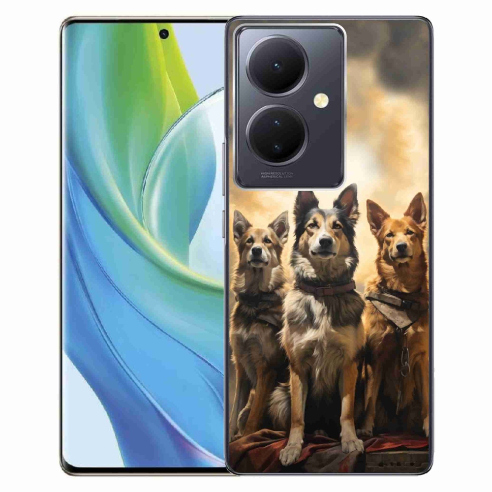 Gélburkolat mmCase a Vivo V29 Lite 5G-n - három kutya
