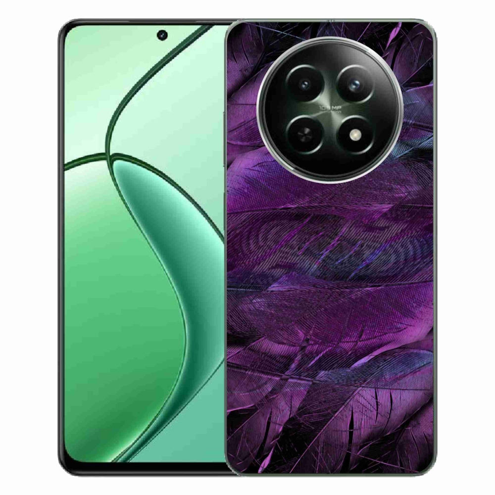 Gél védőhuzat mmCase a Realme 12 5G/12x 5G készülékhez - lila tollak