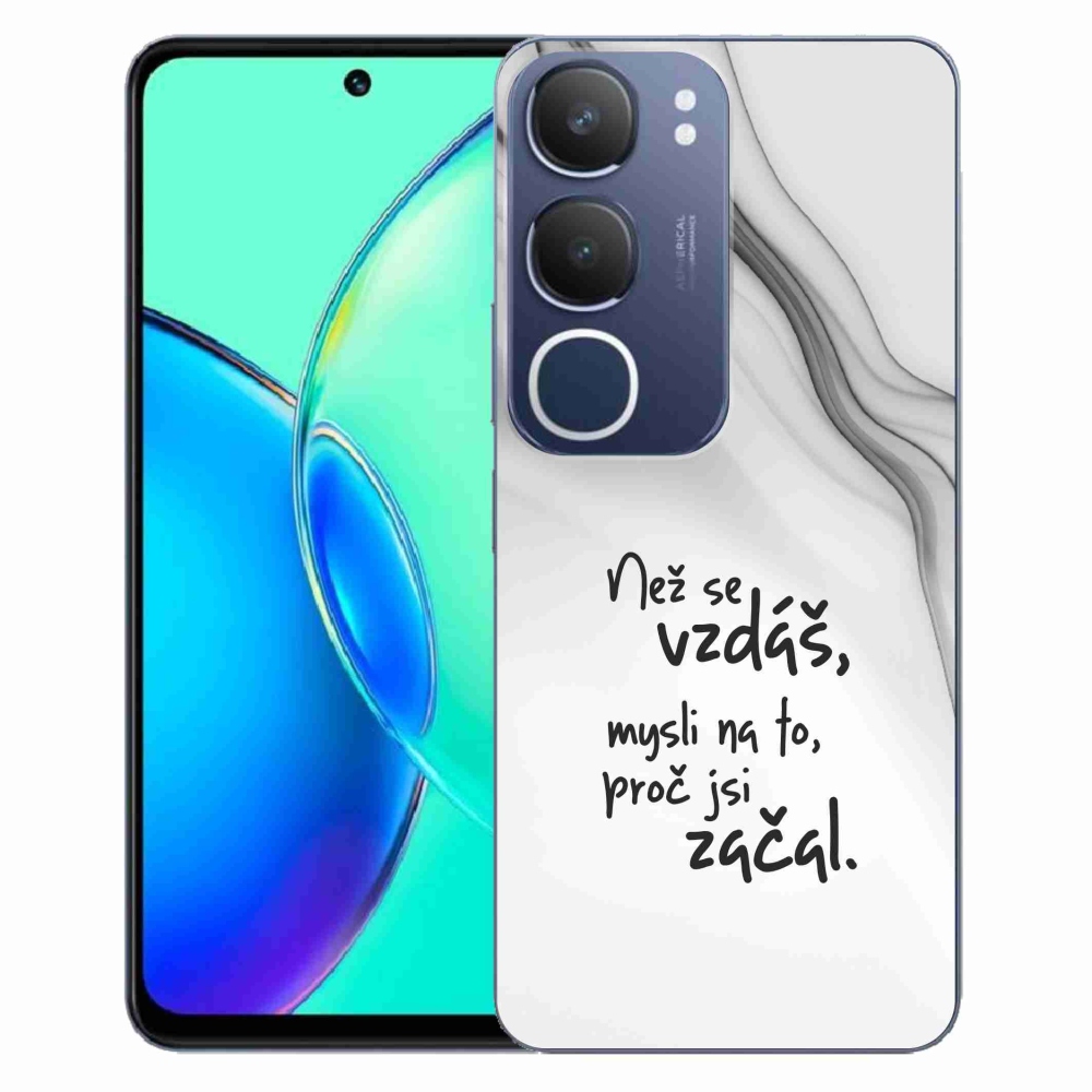 Gél borítás mmCase a Vivo Y19s készülékre - idézet 2 fehér háttér