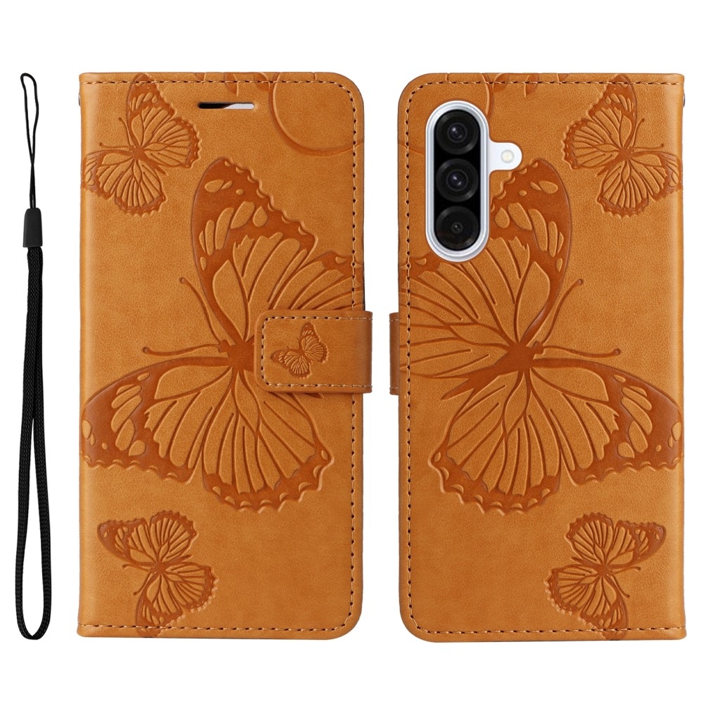 Nagy pillangó könyv tok Samsung Galaxy A36 5G - sárga