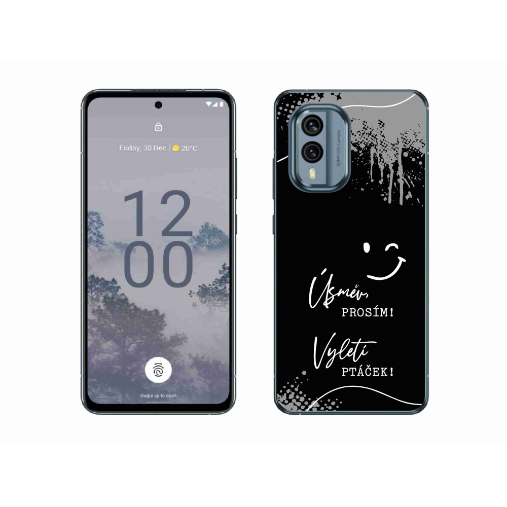 Gél borító mmCase a Nokia X30 5G készülékhez - vicces szöveg 4 fekete háttér