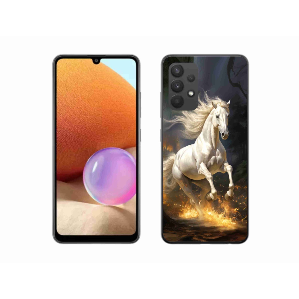 Zselés borítás mmCase Samsung Galaxy A32 4G - fehér ló 2