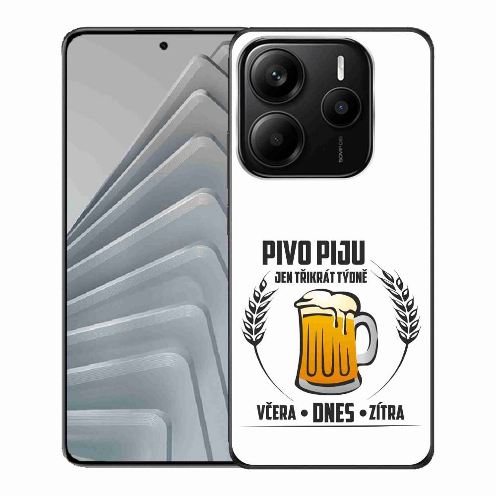 Gél borítás mmCase a Xiaomi Redmi Note 14 5G számára - sör motívum fehér háttérrel