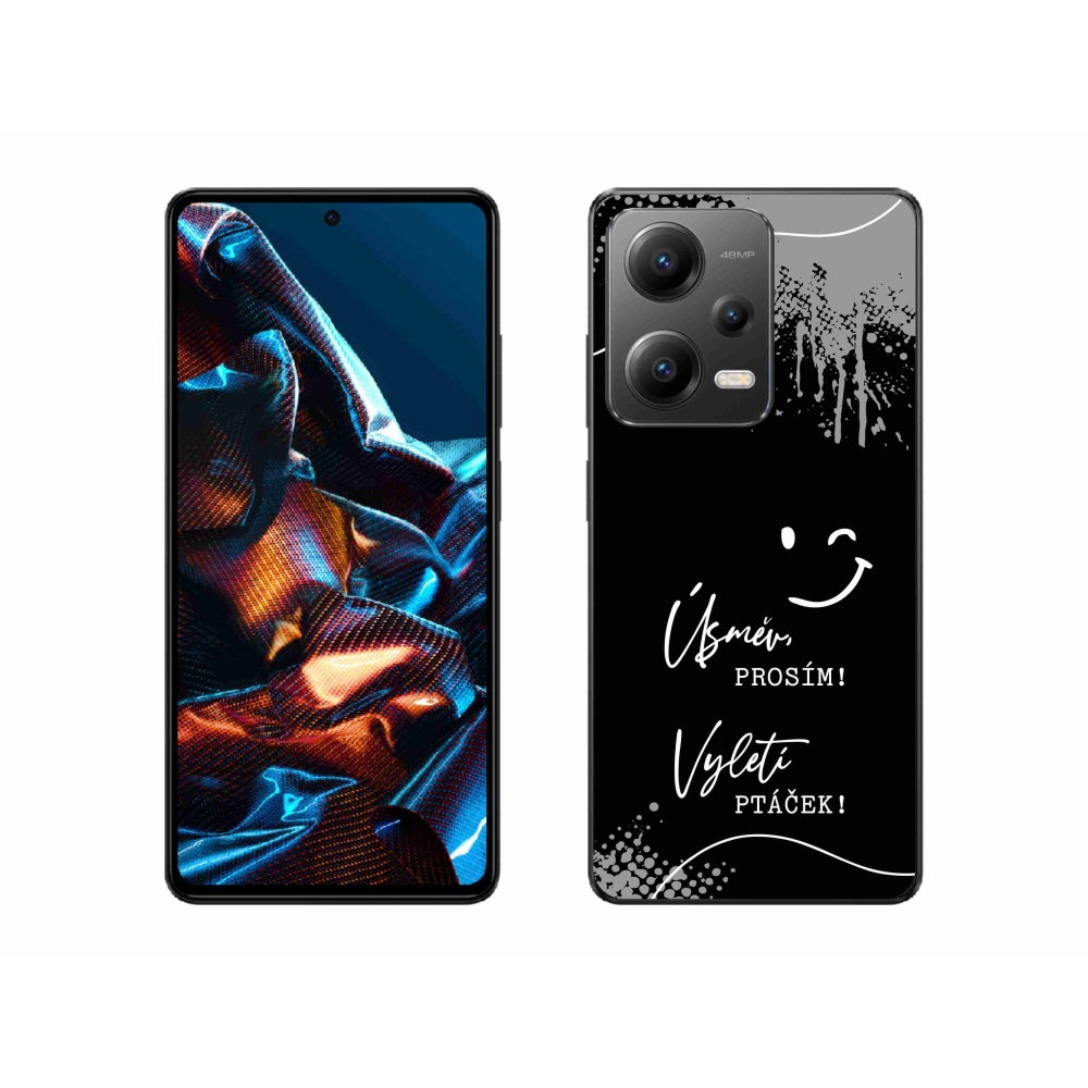 Gél borító mmCase a Xiaomi Redmi Note 12 Pro 5G-hez - vicces szöveg 4 fekete háttérrel