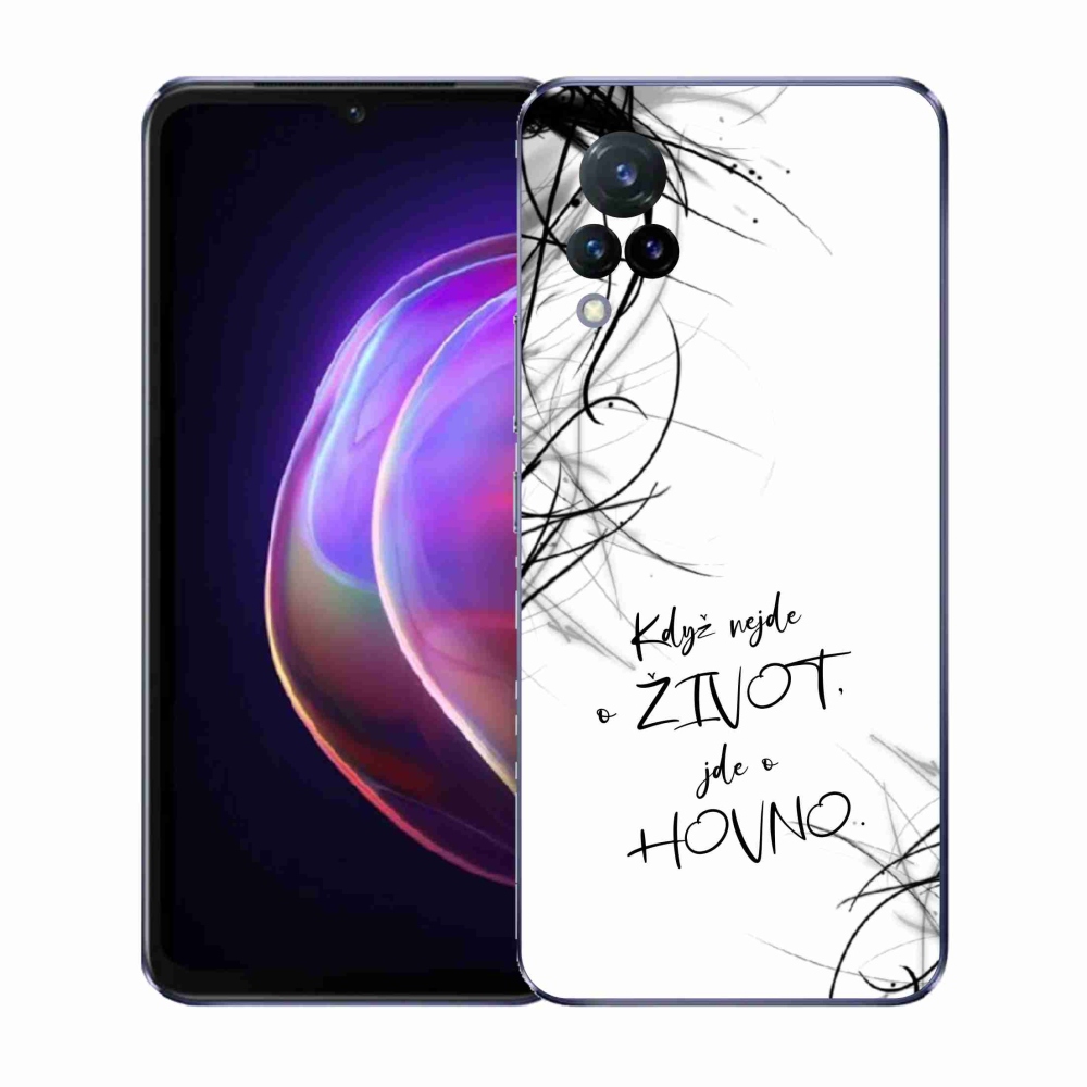 Gél borító mmCase a Vivo V21 4G/5G készülékhez - vicces szöveg 16 fehér háttér