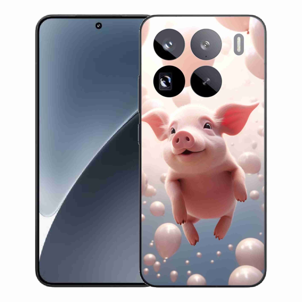 Gél borítás mmCase a Xiaomi 15 Pro-hoz - malac lufikkal