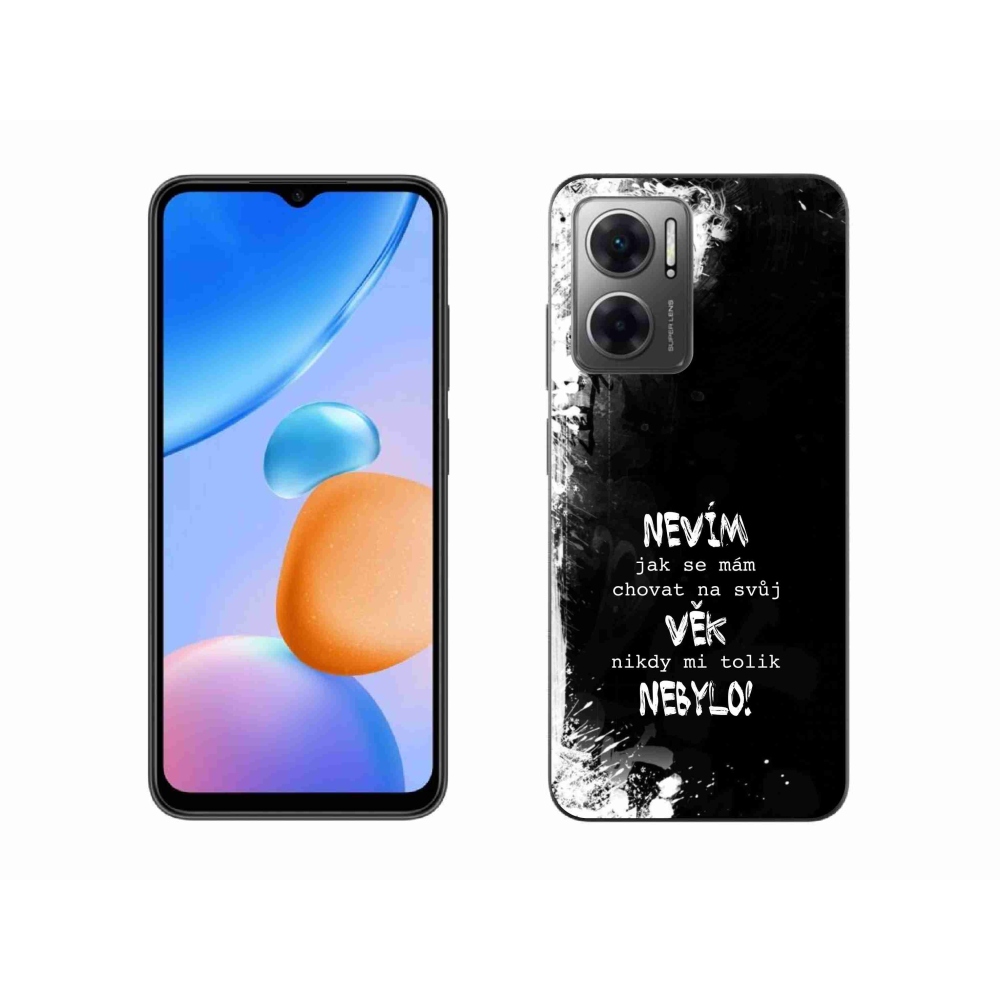 Gél borító mmCase a Xiaomi Redmi 10 5G-hez - vicces szöveg 14 fekete háttérrel