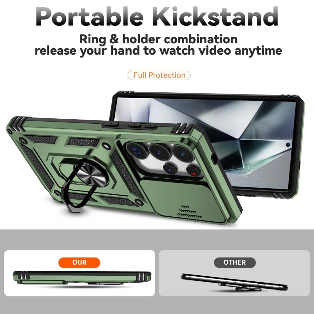 Gyűrűálló borítás Samsung Galaxy S25 Ultra készülékhez - zöld