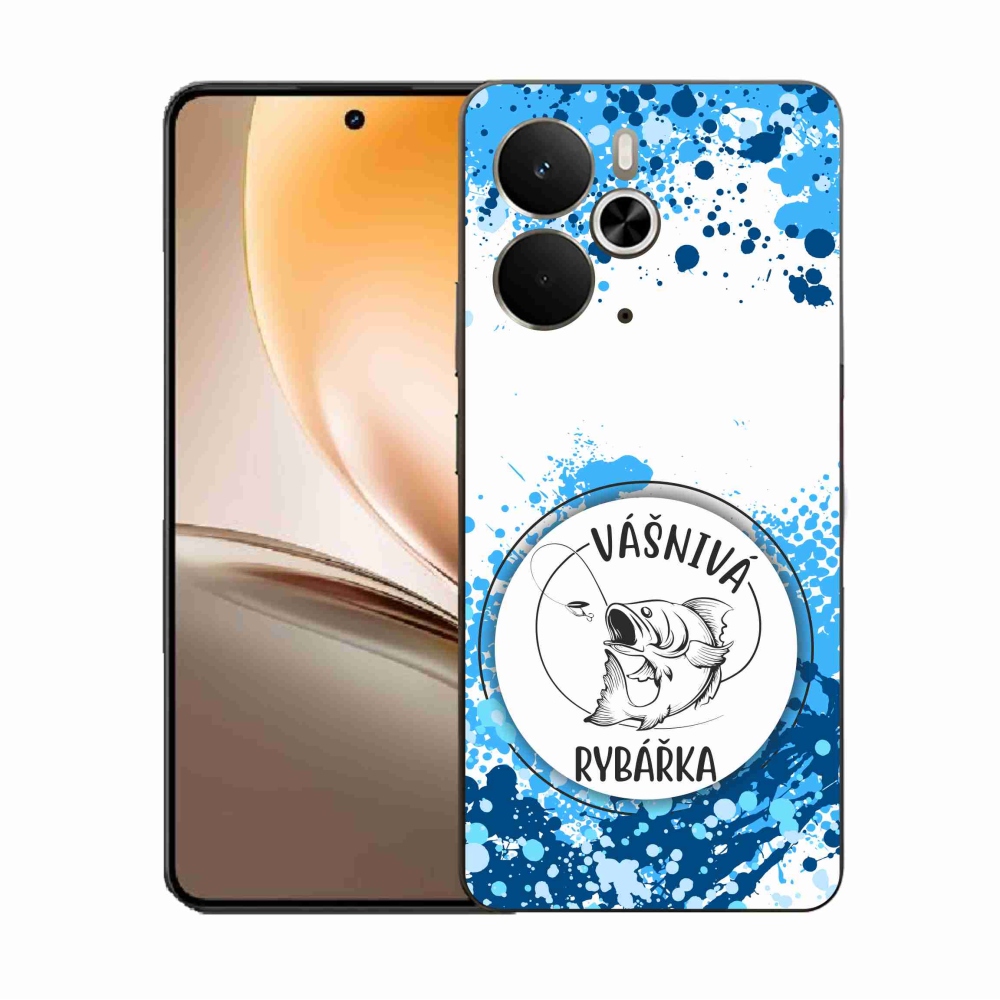 Gél borító mmCase a Realme 14 5G/14T 5G készülékhez - szenvedélyes halásznő fehér háttérrel