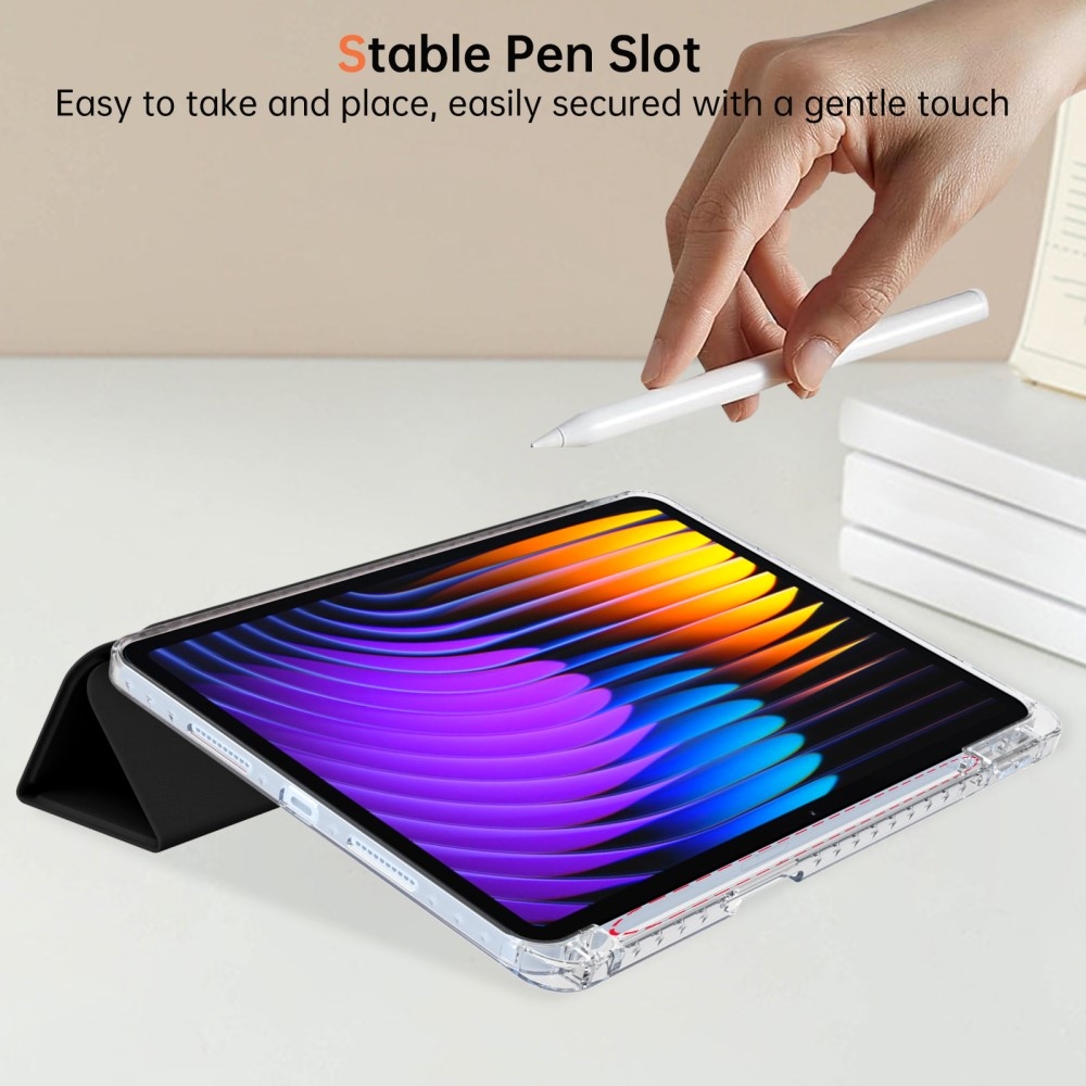Origami intelligens pozicionáló tok Xiaomi Pad 7/7 Pro táblagéphez - fekete