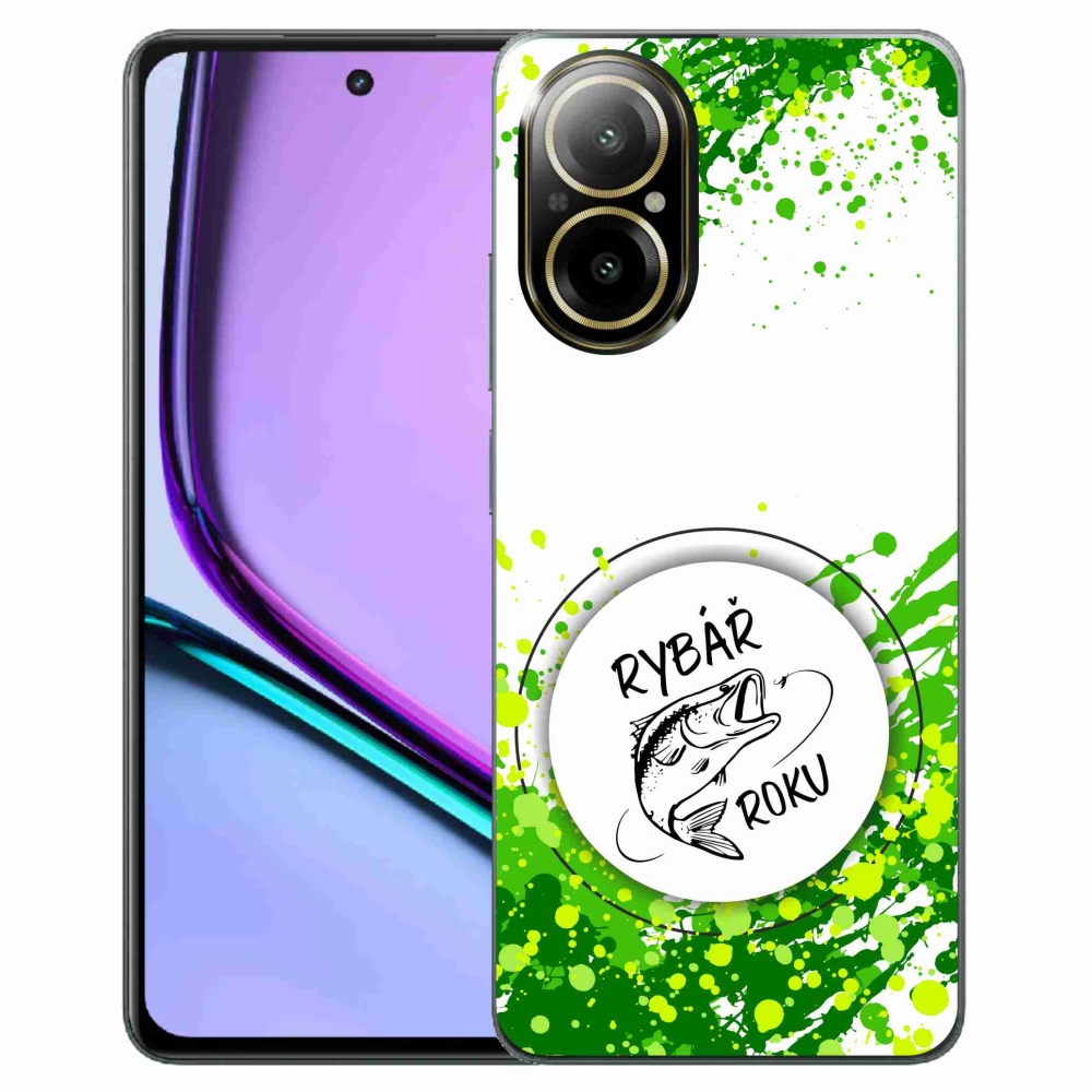 Gél borító mmCase a Realme C67-en - az év halászának fehér háttere