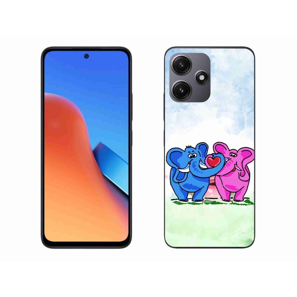 Gél borítás mmCase a Xiaomi Redmi 12 5G-hez - szerelmes elefántok