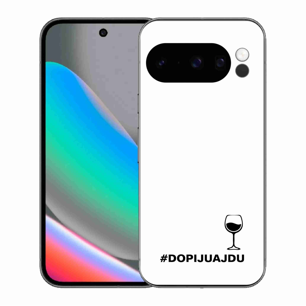 Gél borítás mmCase a Google Pixel 10 Pro számára - bor motívum fehér háttérrel