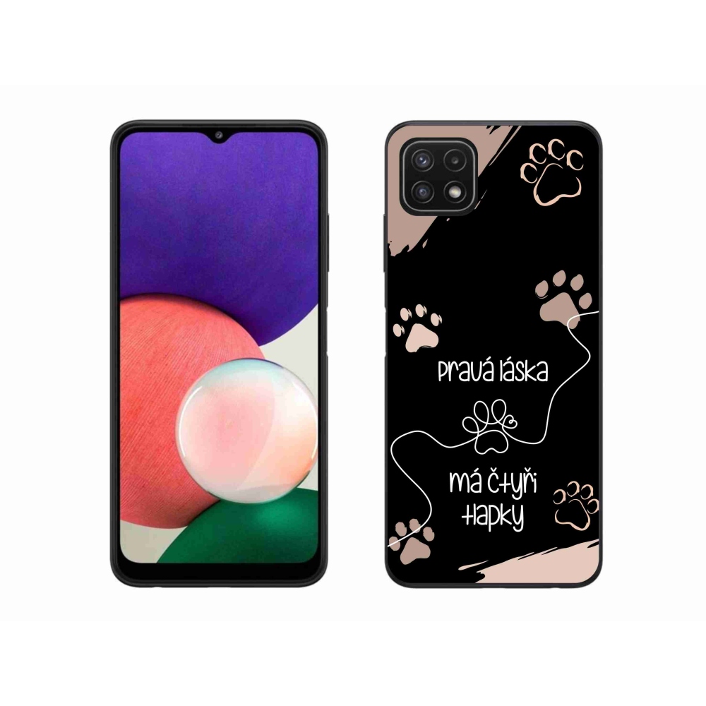 Gél borítás mmCase Samsung Galaxy A22 5G - kutya motívum 1 fekete háttér