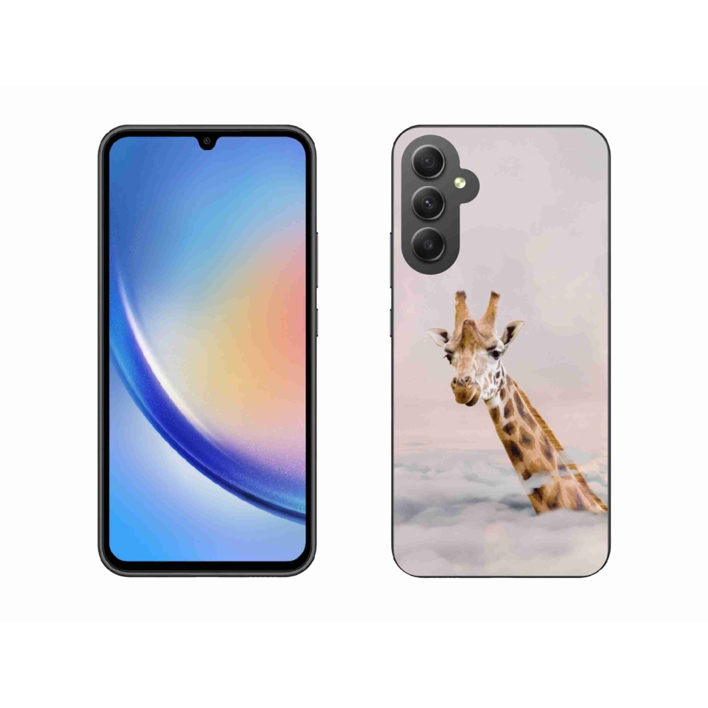 Zselés borítás mmCase Samsung Galaxy A34 5G - zsiráf a felhők között