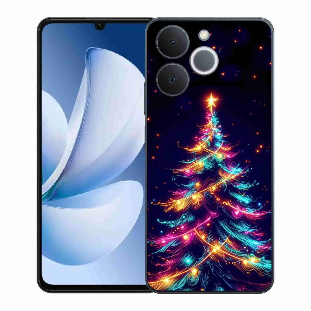 Gél borítás mmCase a Realme Note 70T-hez - neon karácsonyfa