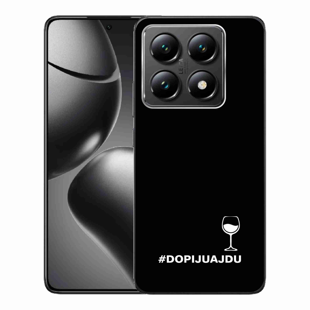 Gél borítás mmCase a Xiaomi 14T-hez - bor motívum fekete háttérrel