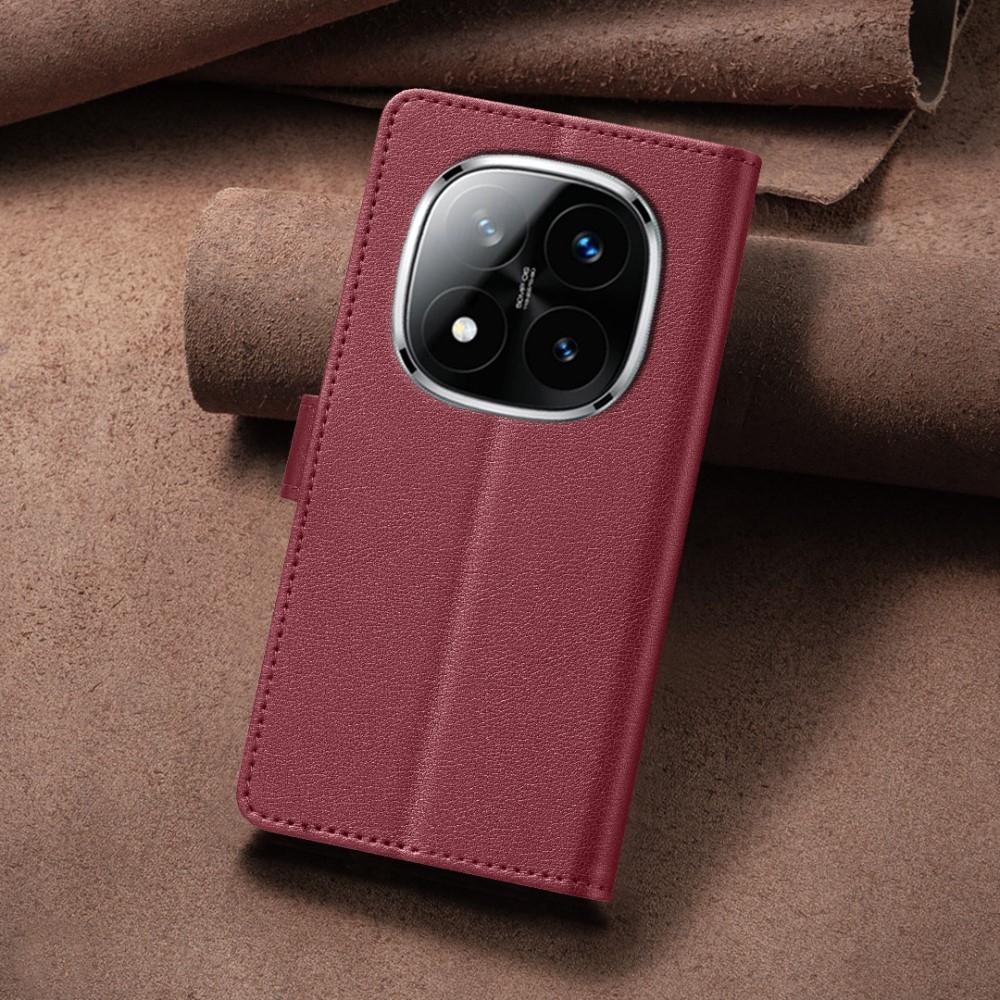 BINFEN könyvtáska Xiaomi Redmi Note 14 Pro 5G/Poco X7 5G/Note 14 Pro+ 5G - piros