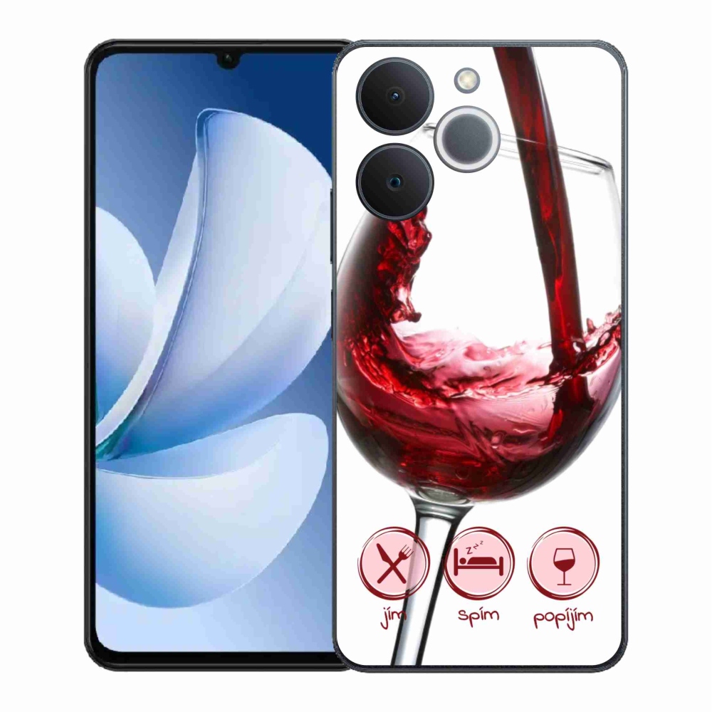 Zselés borítás mmCase a Realme Note 70T készülékhez - borospohár piros