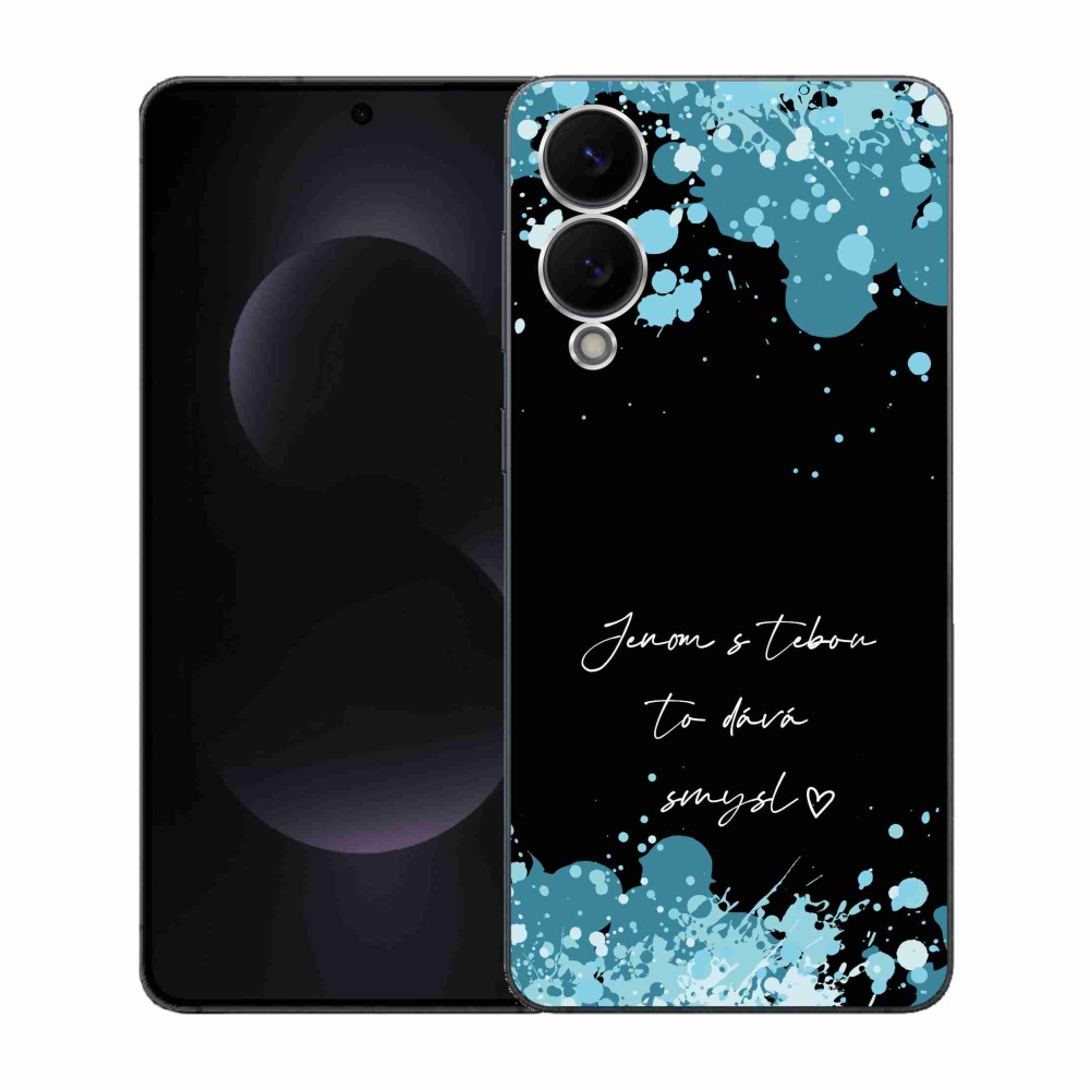 Gél borító mmCase Samsung Galaxy S25 Edge készülékhez - szerelmes szöveg fekete háttérrel