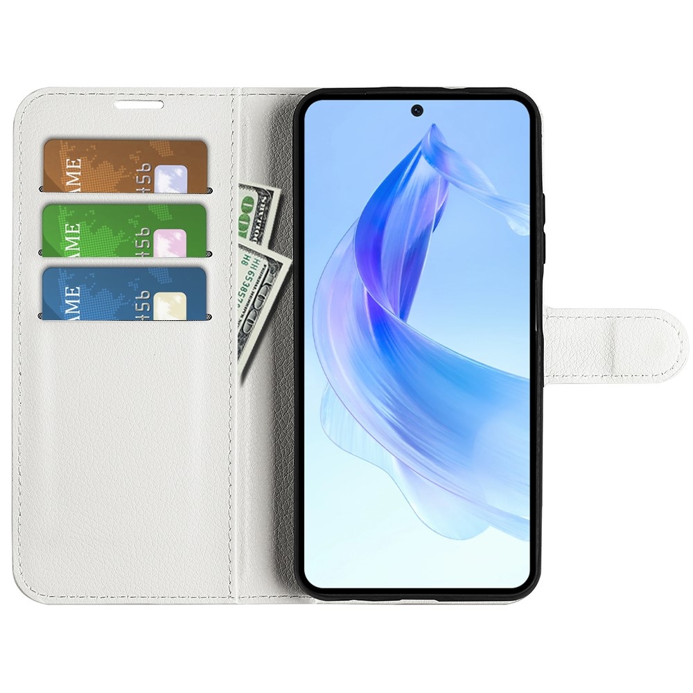 Litchi könyvtáska a Honor 90 Lite-hoz - fehér