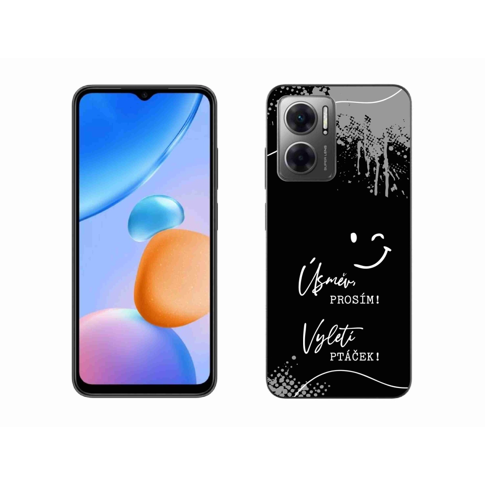 Gél borító mmCase a Xiaomi Redmi 10 5G-hez - vicces szöveg 4 fekete háttérrel