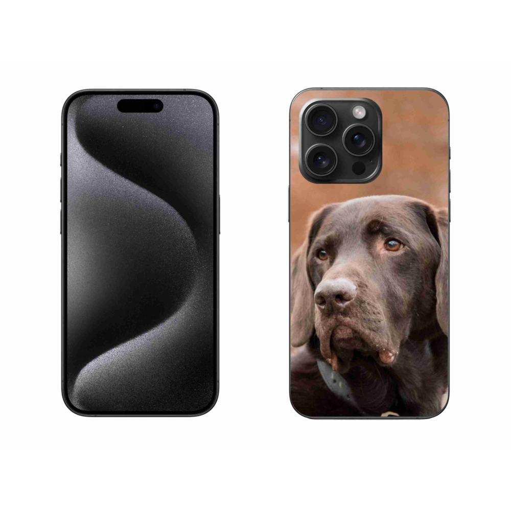 Gél tok mmCase iPhone 15 Pro Max készülékhez - barna labrador