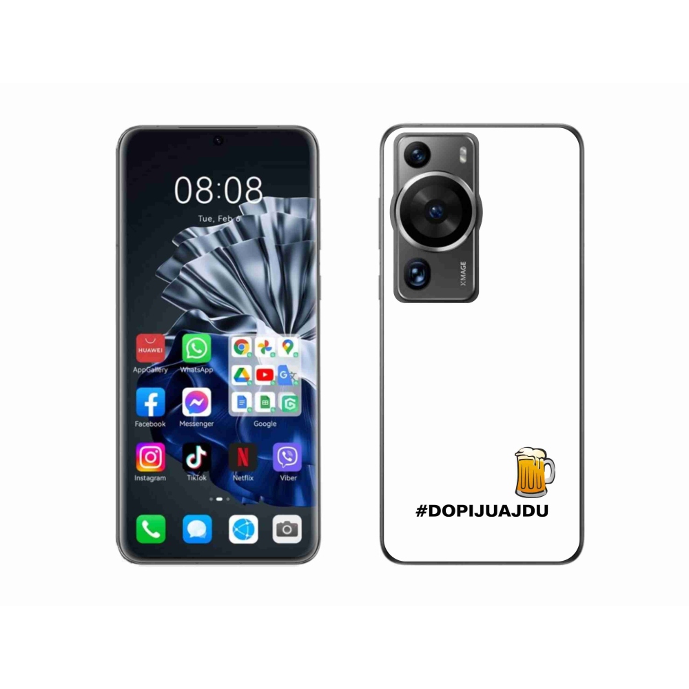 Gél borítás mmCase a Huawei P60 Pro készülékhez - sör motívum 1 fehér háttér