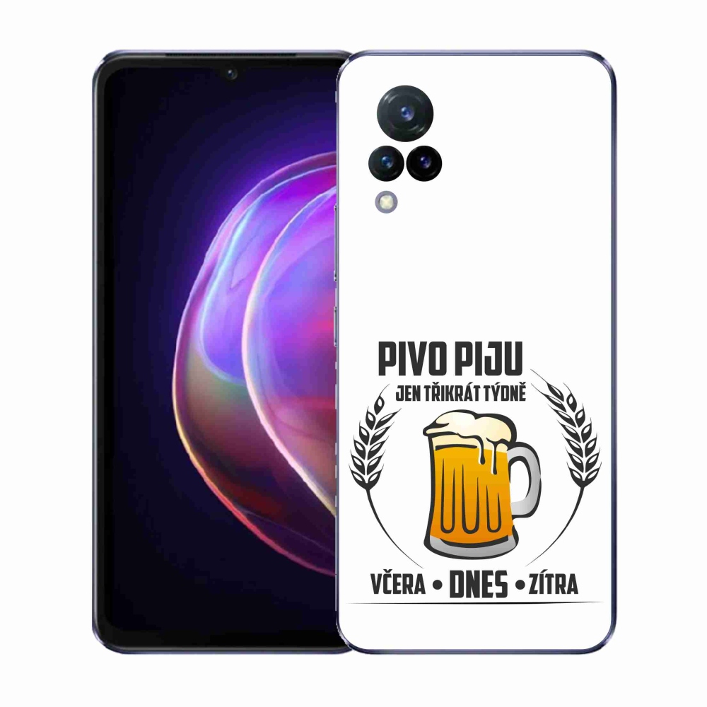 Gél borító mmCase a Vivo V21 4G/5G készülékhez - sör motívum fehér háttérrel