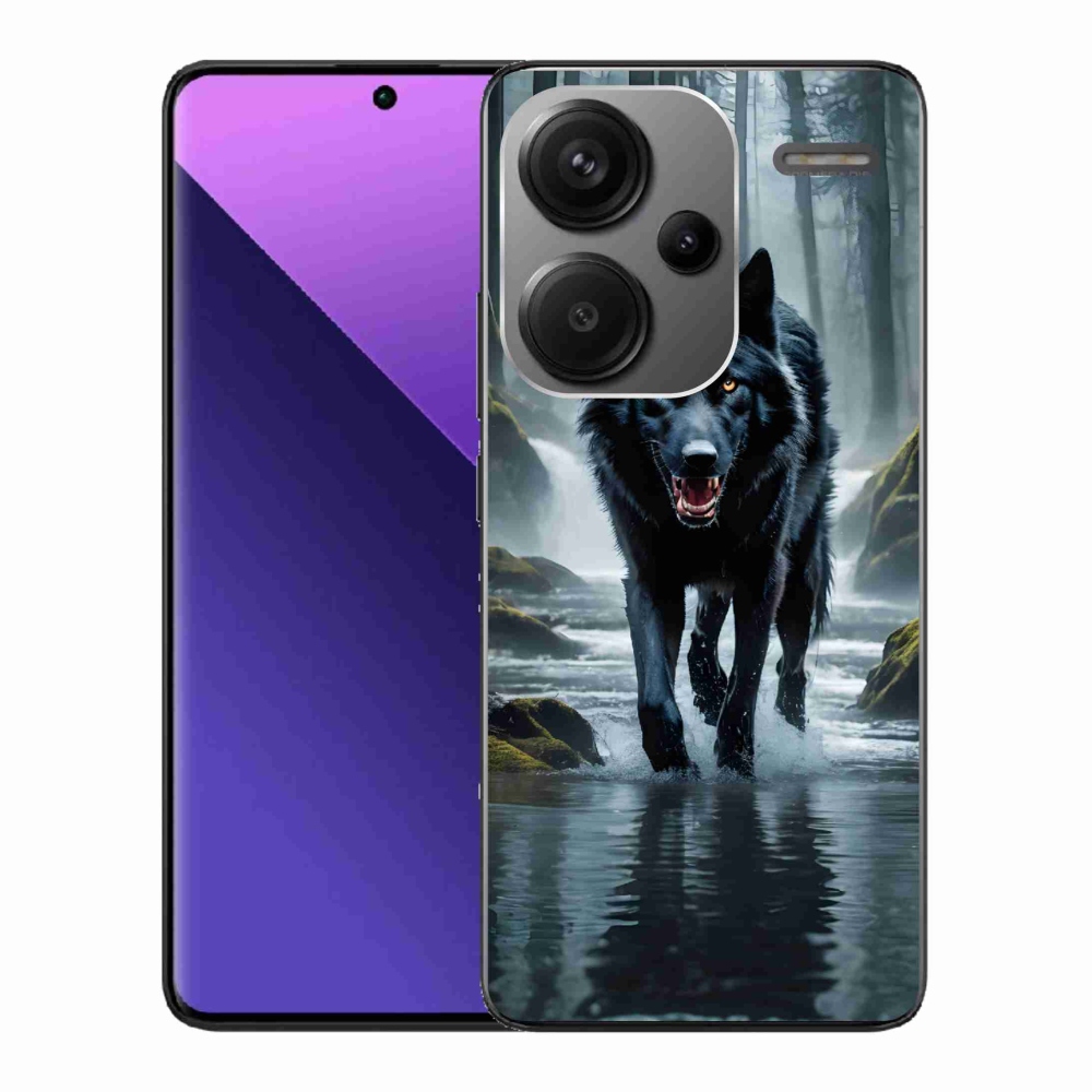 Gél borítás mmCase a Xiaomi Redmi Note 13 Pro+ 5G - fekete farkashoz