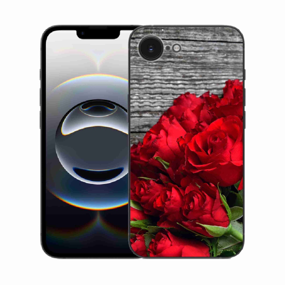 Gél borítás mmCase iPhone 16e készülékhez - piros rózsa