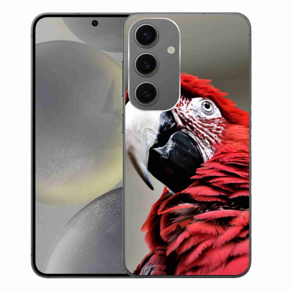 Gél tok mmCase Samsung Galaxy S24+ készülékhez - papagáj ara piros