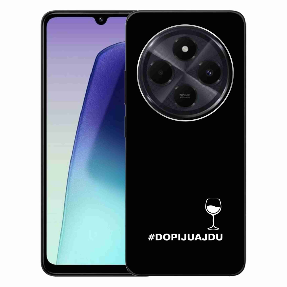 Gél borítás mmCase a Xiaomi Redmi 14C/Poco C75-hez - bor motívum fekete háttérrel