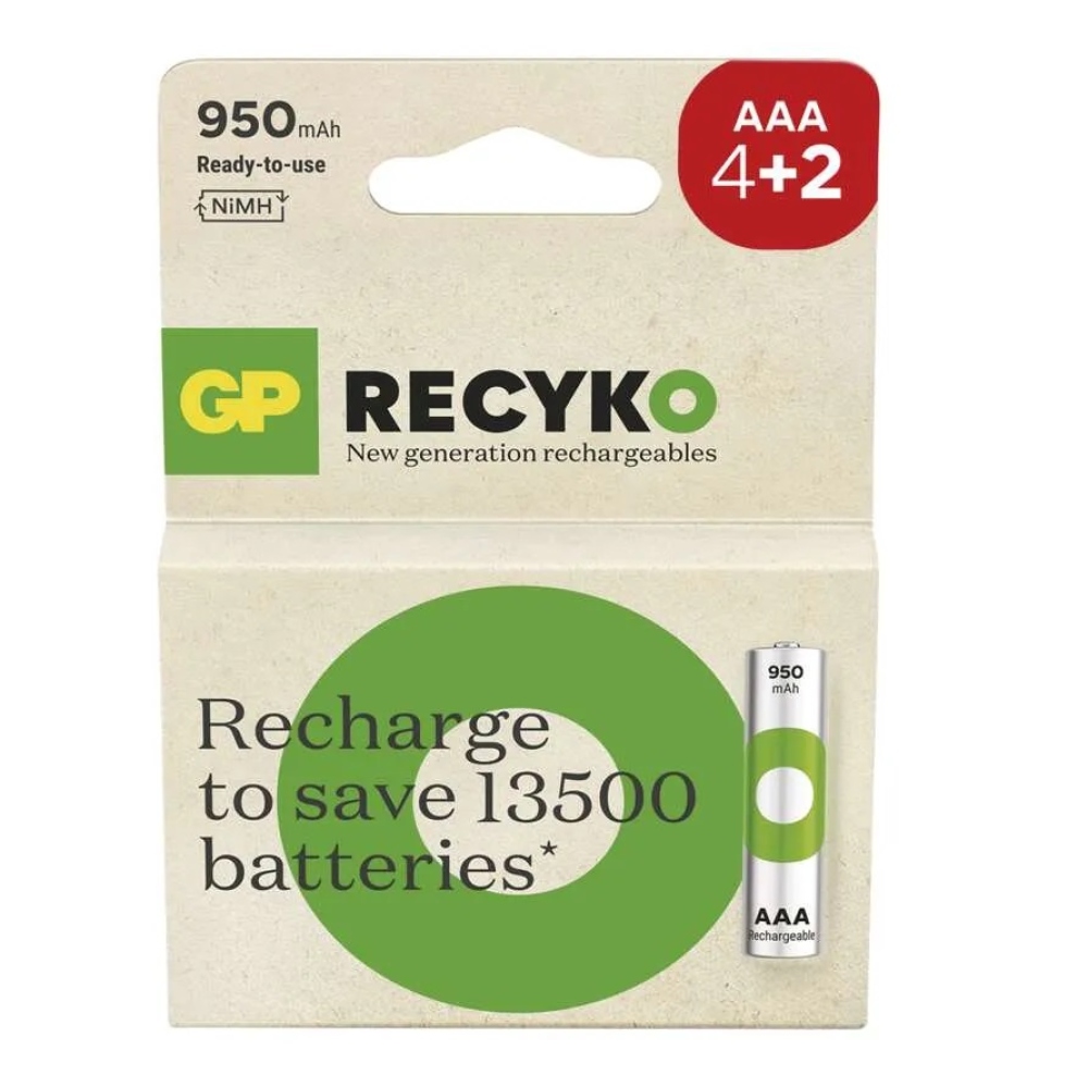 Újratölthető elemek GP ReCyko 950 AAA (HR03) - 4+2 db