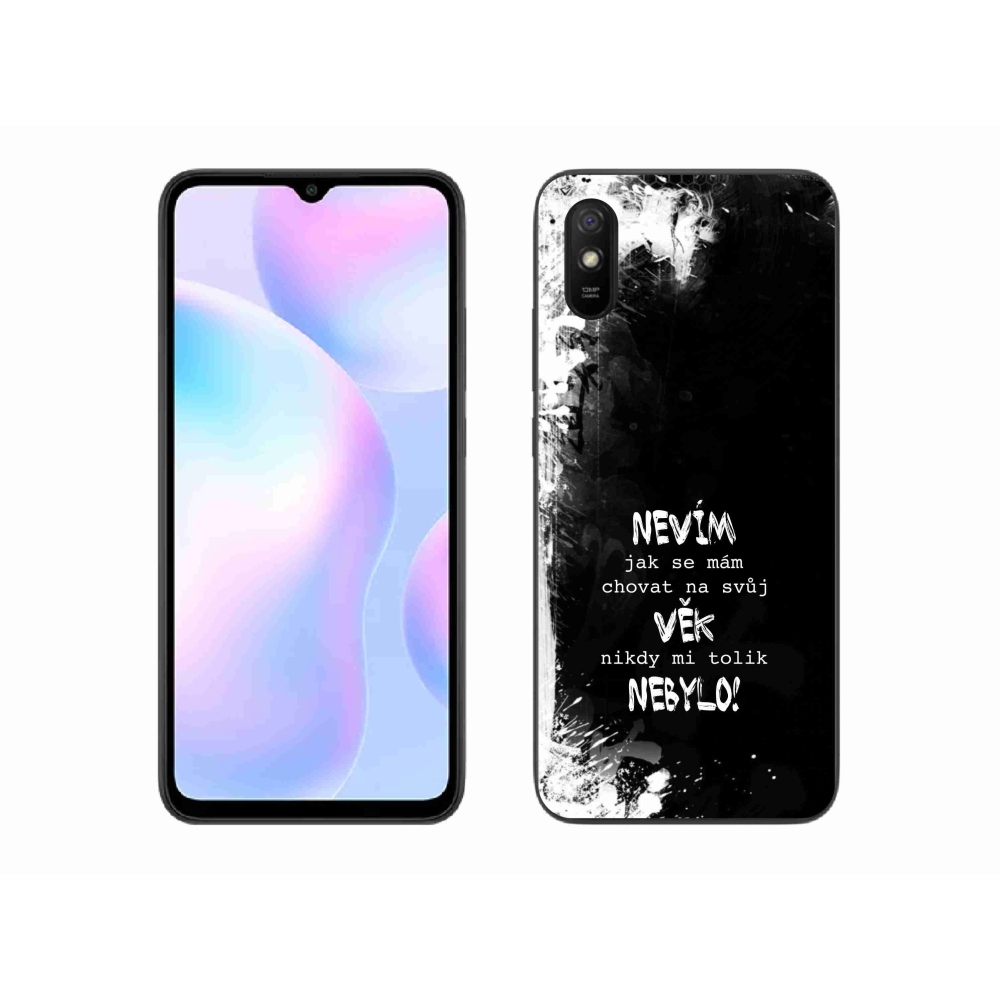 Gél borító mmCase a Xiaomi Redmi 9AT-hoz - vicces szöveg 14 fekete háttérrel