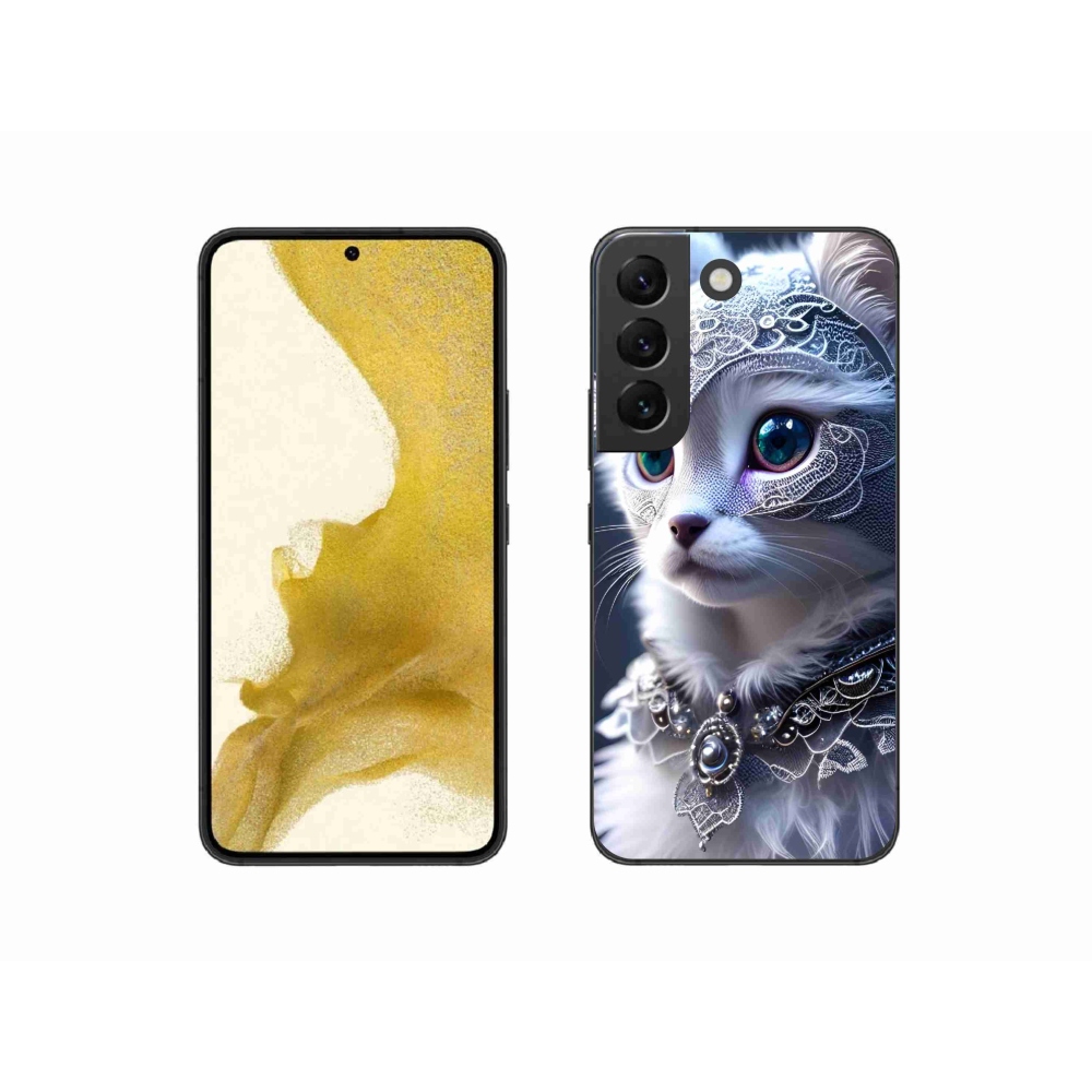 Zselés borítás mmCase Samsung Galaxy S22 5G - fehér macska