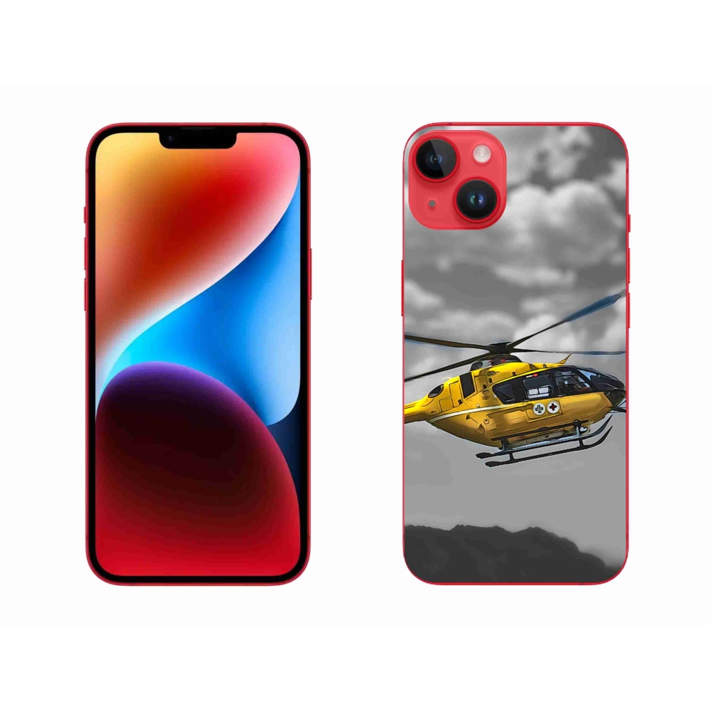 Gél védőhuzat mmCase iPhone 14 Plus készülékhez - sárga helikopter