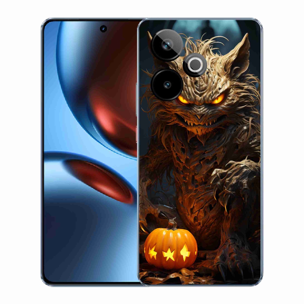 Rugalmas zselés tok mmCase képpel a Realme GT 7 5G/GT 7T 5G - Halloween szörnyeteg számára