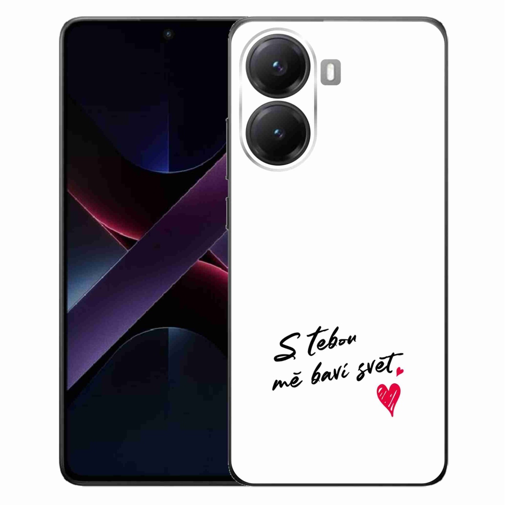 Gél borító mmCase a Xiaomi Poco X7 Pro 5G-hez - szerelmes szöveg 1 fehér háttér