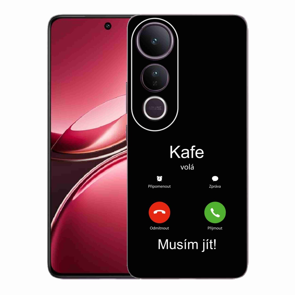 Gél borító mmCase a Vivo V50 Lite 4G/5G készülékre - kávé hívás fekete háttérrel