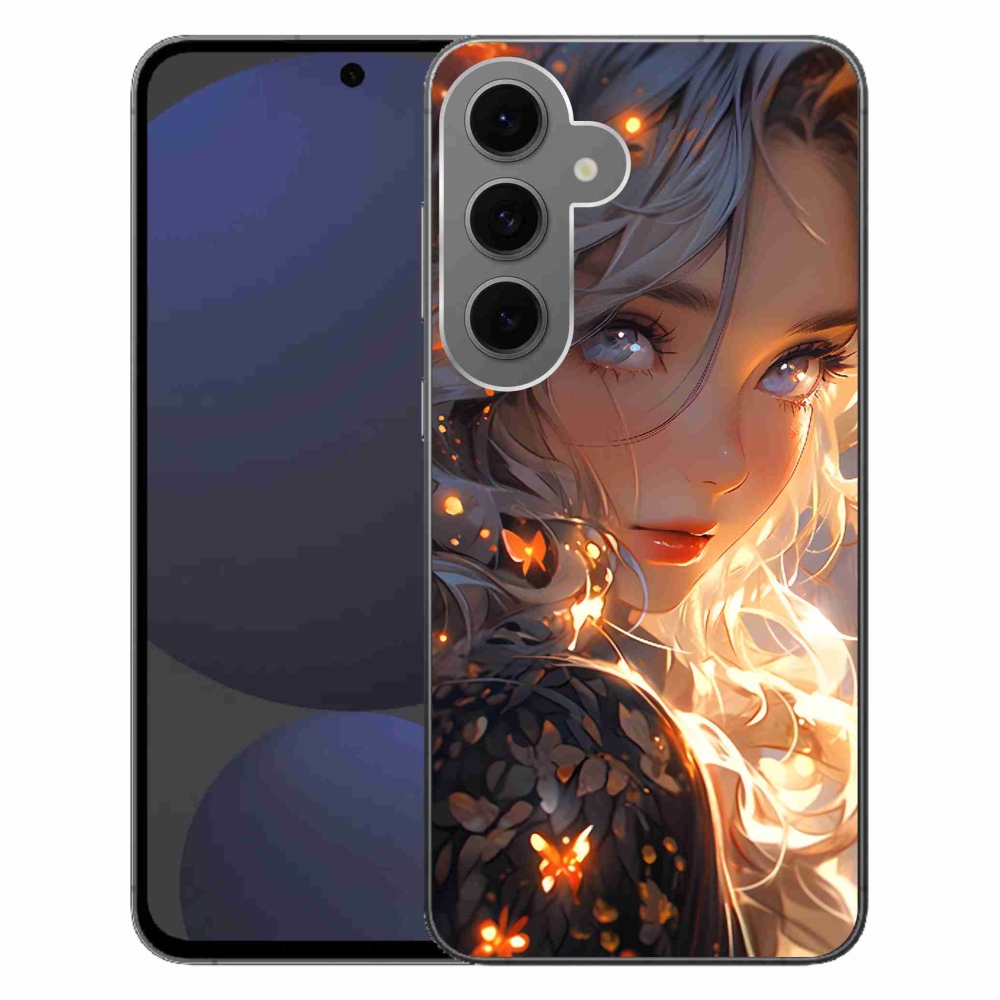 Gél borítás mmCase Samsung Galaxy S24 FE készülékhez - lány és pillangók