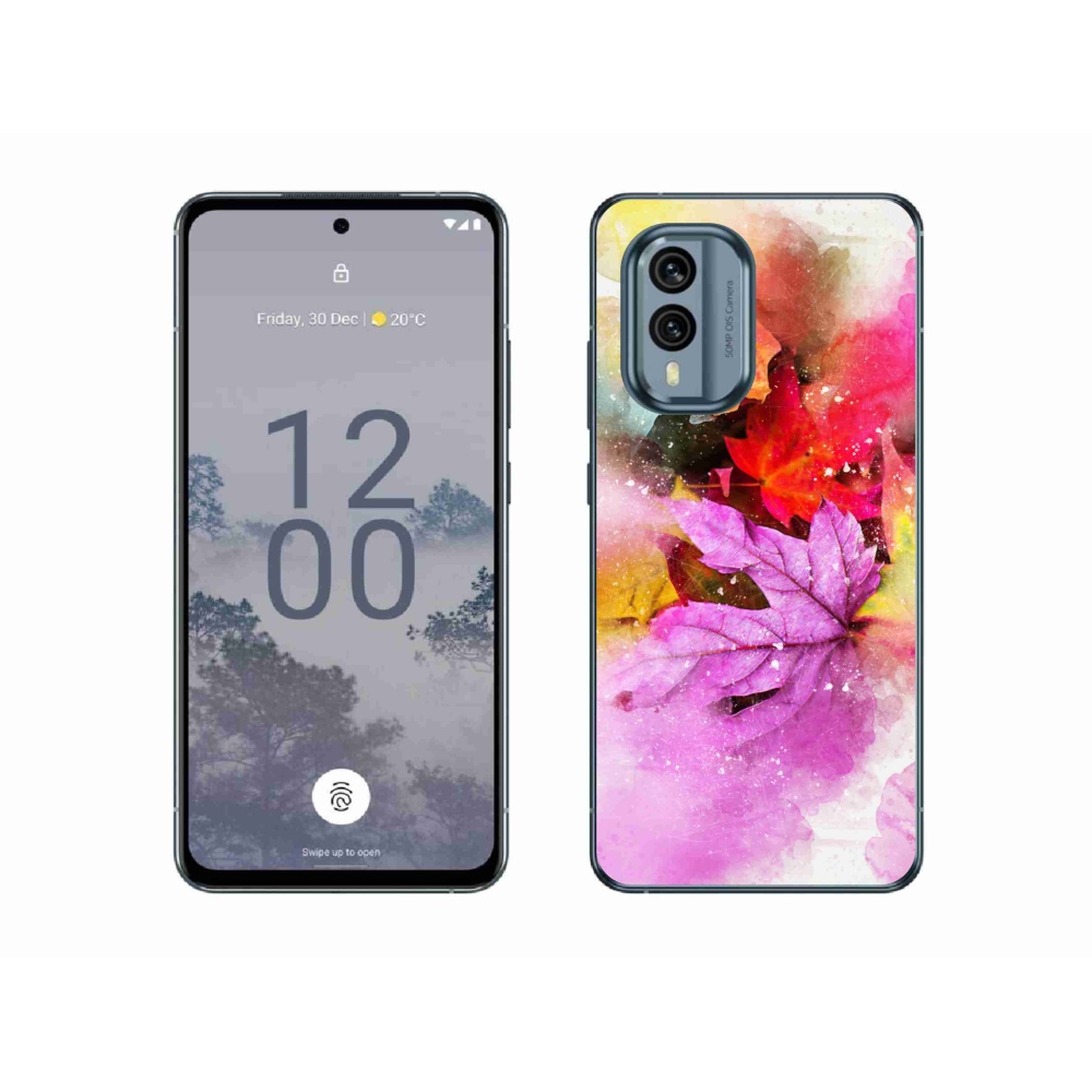 Zselés borítás mmCase a Nokia X30 5G készülékhez - színes levelek
