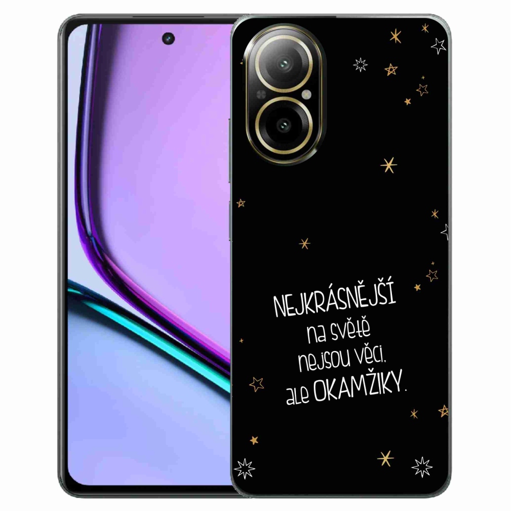 Gél borítás mmCase a Realme C67-en - idézet 4 fekete háttérrel