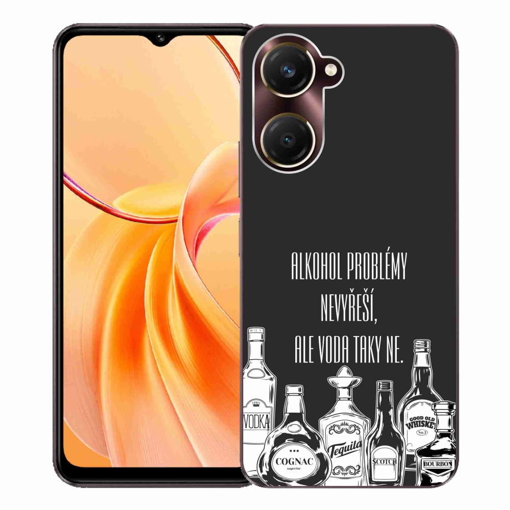 Gél borító mmCase a Vivo Y28s 5G-hez - vicces szöveges fekete háttér