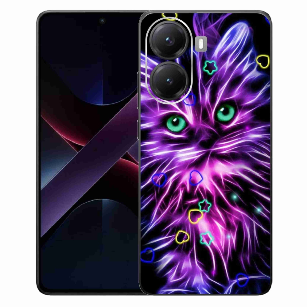 Gél borítás mmCase a Xiaomi Poco X7 Pro 5G számára - absztrakt macska