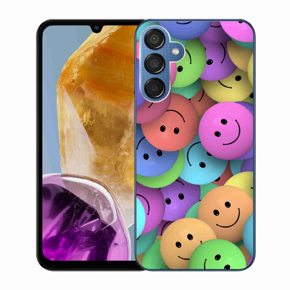 Zselés borító mmCase Samsung Galaxy M15 5G - színes smiley-khoz