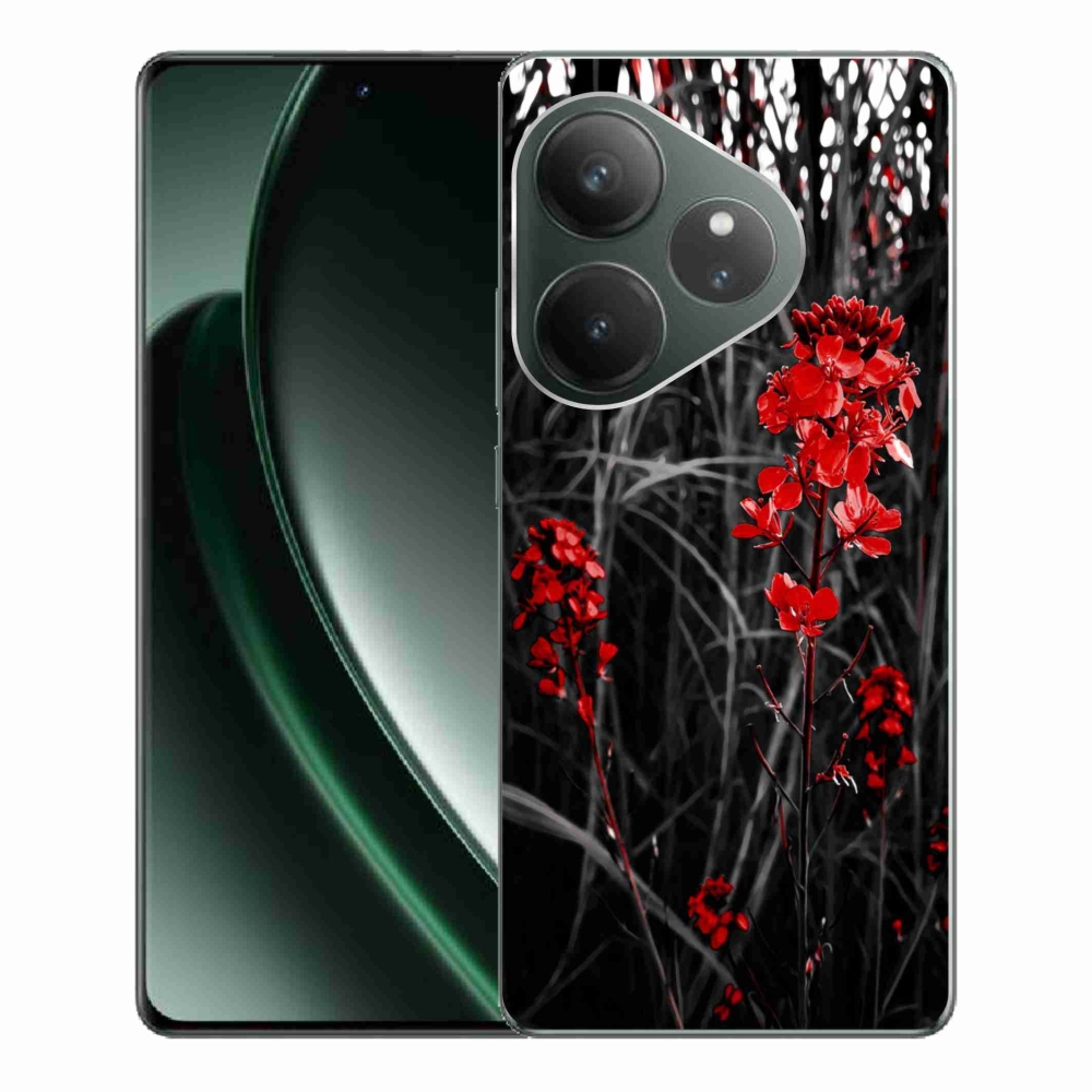 Gél borítás mmCase a Realme GT 6 5G/GT 6T 5G - piros növényhez