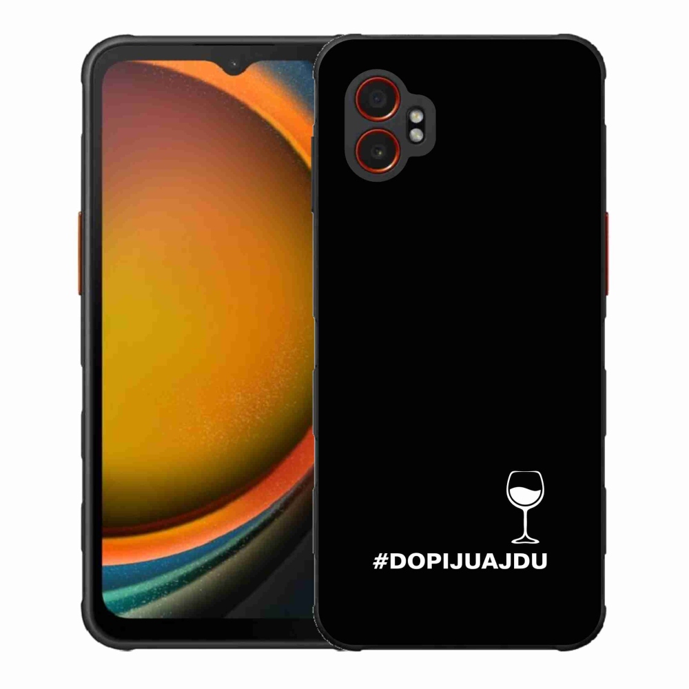 Gél borítás mmCase Samsung Galaxy Xcover 7 Pro készülékhez - bor motívum fekete alapon