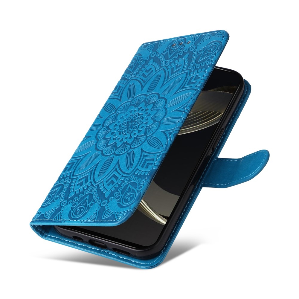 Napraforgó könyvtáska Huawei Nova 12 SE-hez - kék